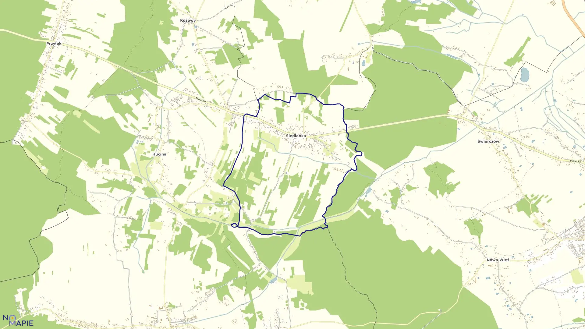 Mapa obrębu Siedlanka w gminie Niwiska